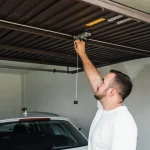 man opening garage door