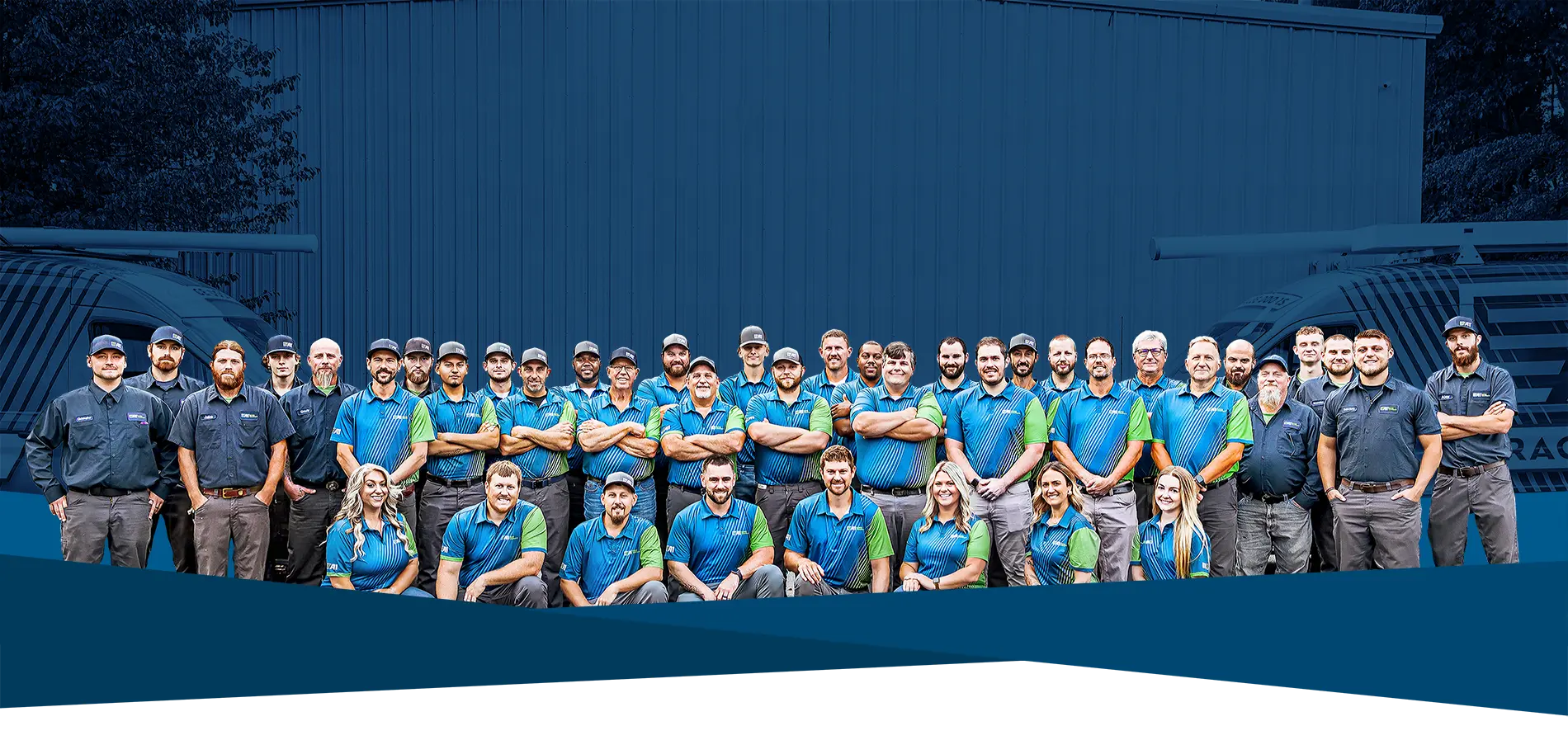 Group Picture of A1 Professional team of technicians and members - Crossed arms - A1 Door Co