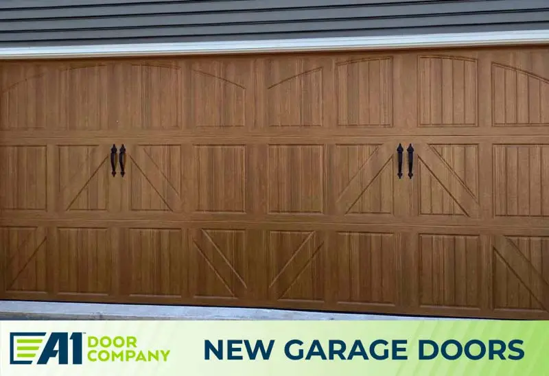 New double Garage Doors with wood look