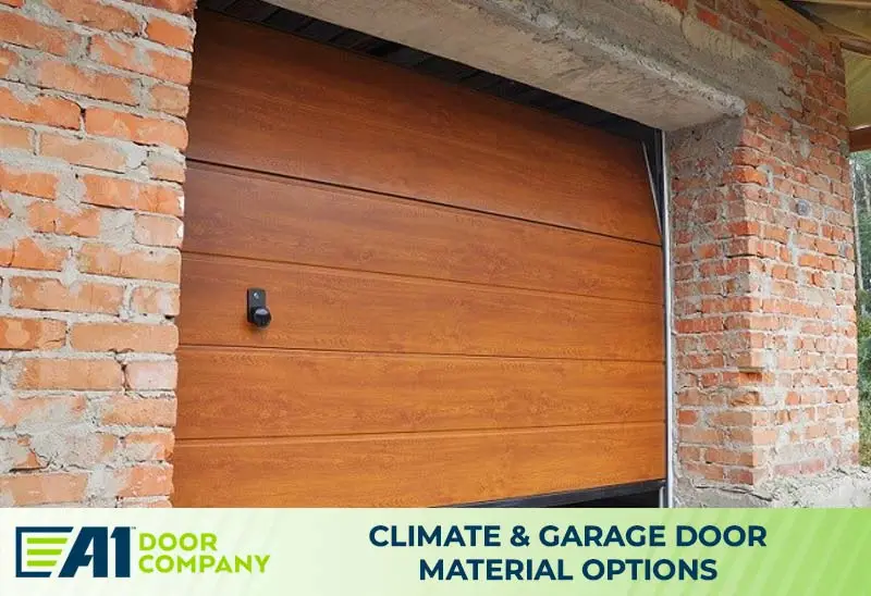 Climate Garage Door Materials Blog by A1 brown large wooden garage door