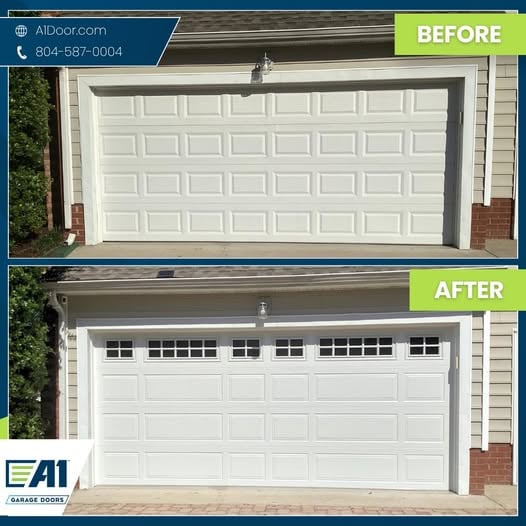 new garage door before/after