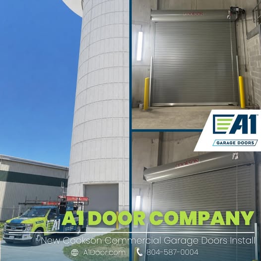 commercial coiling steel door installed